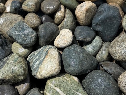 Washed cobble rock